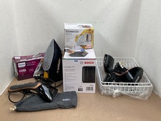 QTY OF HOUSEHOLD ITEMS TO INCLUDE BOSCH DESIGN LINE TOASTER IN BLACK: LOCATION - E2