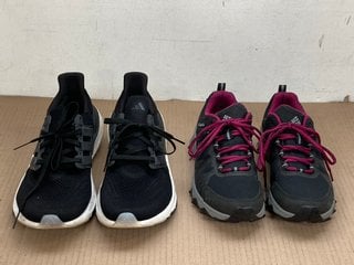 COLUMBIA PEAKFREAK II OUTDRY WOMENS HIKING SHOES IN BLACK/PINK - UK 5 TO ALSO INCLUDE ADIDAS ULTRA BOOST TRAINERS IN BLACK - UK 10: LOCATION - E3