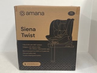 AMANA SIENA TWIST I-SIZE CHILDS CAR SEAT IN GRANITE - RRP £250: LOCATION - FRONT BOOTH