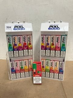 2 X BOXES OF ASSORTED PIXL 6000 PUFF 20MG DISPOSABLE VAPES IN VARIOUS FLAVOURS TO INCLUDE MANGO ICE - (PLEASE NOTE: 18+YEARS ONLY. ID MAY BE REQUIRED): LOCATION - E0