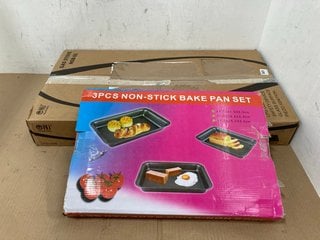 NJ NGB-S2 GAS COOKER TOP IN BLACK TO ALSO INCLUDE 3PC NON STICK BAKE PAN SET: LOCATION - E4