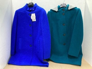 CIVAS WOMENS HOODED LONGLINE COAT IN TEAL - UK 14 TO ALSO INCLUDE CIVAS WOMENS LONGLINE COAT IN ROYAL BLUE - UK 14: LOCATION - E13