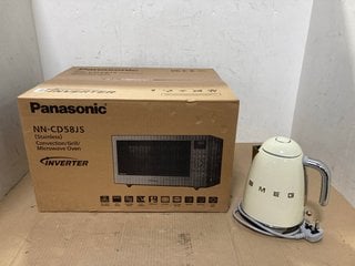 PANASONIC NN-CD58JS STAINLESS STEEL CONVECTION/GRILL MICROWAVE OVEN TO ALSO INCLUDE SMEG ELECTRIC KETTLE IN CREAM: LOCATION - E14