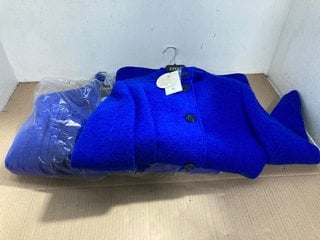 CIVAS WOMENS LONGLINE COAT IN ROYAL BLUE - UK 14/16: LOCATION - E15