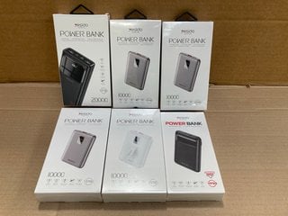 6 X ASSORTED YESIDO LED DISPLAY FAST CHARGE POWER BANKS: LOCATION - J7