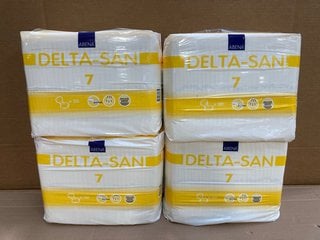 4 X PACKS OF ABENA DELTA-SAN INCONTINENCE PADS: LOCATION - J7