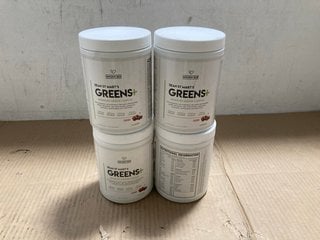 4 X DEAN ST MART'S GREENS+ ADVANCED GREENS COMPLEX FOOD SUPPLEMENTS IN CHERRY FLAVOUR - BBE 6/26: LOCATION - J8