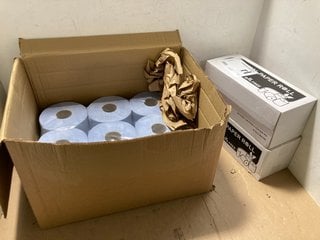 QTY OF ASSORTED ITEMS TO INCLUDE 2 X BOXES OF THERMAL PAPER ROLLS: LOCATION - J8