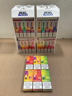 2 X BOXES OF ASSORTED PIXL 6000 PUFF 20MG DISPOSABLE VAPES IN VARIOUS FLAVOURS TO INCLUDE MANGO ICE - (PLEASE NOTE: 18+YEARS ONLY. ID MAY BE REQUIRED): LOCATION - E0