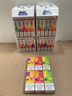 2 X BOXES OF ASSORTED PIXL 6000 PUFF 20MG DISPOSABLE VAPES IN VARIOUS FLAVOURS TO INCLUDE BLUEBERRY RASPBERRY - (PLEASE NOTE: 18+YEARS ONLY. ID MAY BE REQUIRED): LOCATION - E0