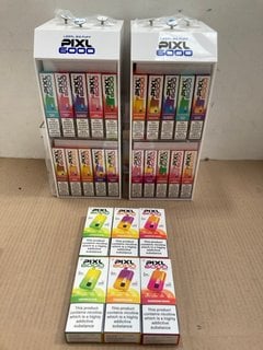 2 X BOXES OF ASSORTED PIXL 6000 PUFF 20MG DISPOSABLE VAPES IN VARIOUS FLAVOURS TO INCLUDE COLA LIME - (PLEASE NOTE: 18+YEARS ONLY. ID MAY BE REQUIRED): LOCATION - E0