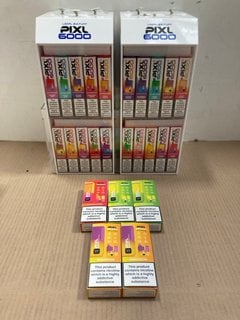 2 X BOXES OF ASSORTED PIXL 6000 PUFF 20MG DISPOSABLE VAPES IN VARIOUS FLAVOURS TO INCLUDE PINK LEMONADE - (PLEASE NOTE: 18+YEARS ONLY. ID MAY BE REQUIRED): LOCATION - E0