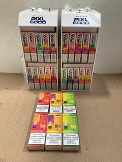 2 X BOXES OF ASSORTED PIXL 6000 PUFF 20MG DISPOSABLE VAPES IN VARIOUS FLAVOURS TO INCLUDE FRESH MINT - (PLEASE NOTE: 18+YEARS ONLY. ID MAY BE REQUIRED): LOCATION - E0