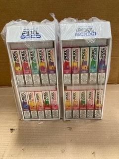 2 X BOXES OF ASSORTED PIXL 6000 PUFF 20MG DISPOSABLE VAPES IN VARIOUS FLAVOURS TO INCLUDE TROPICAL WAVE - (PLEASE NOTE: 18+YEARS ONLY. ID MAY BE REQUIRED): LOCATION - E0