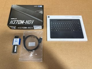 MICROSOFT SURFACE PRO FLEX KEYBOARD WITH PEN STORAGE TO ALSO INCLUDE ASROCK H370M-HDV GAMING MOTHERBOARD: LOCATION - J16