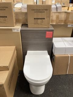 500 X 260MM TOILET UNIT IN BROWN GREY AVOLA COMPLETE WITH BTW PAN, SEAT AND CONCEALED CISTERN FITTING KIT RRP £780: LOCATION - A4