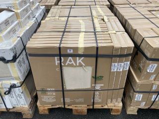 (COLLECTION ONLY) PALLET OF RAK INTERNAL/EXTERNAL GRADE (FREEZE THAW FROST RESISTANT PORCELAIN TILES) 600MM SQ IN OFF WHITE STONE APPROX 43M SQ IN TOTAL APPROX 1000KG IN WEIGHT RRP £3542 HEAVY ITEM A