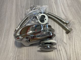 MONO BASIN MIXER TAP AND CHROME SPRUNG WASTE RRP £215: LOCATION - R1