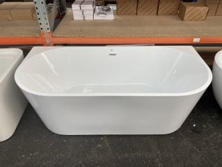 1700 X 800MM MODERN TWIN SKINNED STEEL FRAMED BTW DOUBLE ENDED FREESTANDING BATH WITH INTEGRAL CHROME SPRUNG WASTE & OVERFLOW - RRP £1309: LOCATION - B2