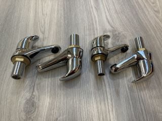 SET OF ALL CHROME BATH AND BASIN PILLAR TAPS RRP £256: LOCATION - R1