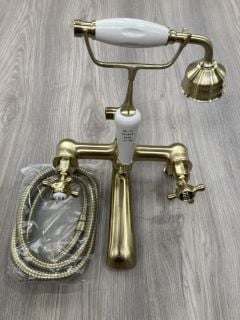 TRADITIONAL BSM WITH SHOWER HANDSET AND HOSE IN BRUSHED BRASS RRP £435: LOCATION - R2