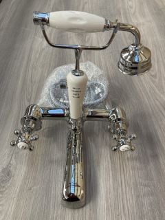 TRADITIONAL BSM WITH SHOWER HANDSET AND HOSE IN CHROME RRP £435: LOCATION - R2