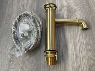 INDUSTRIAL STYLE MONO BASIN MIXER TAP IN ZIRCONIUM GOLD RRP £235: LOCATION - R2