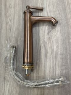 TRADITIONAL STYLED HIGH MONO BASIN MIXER TAP IN OIL RUBBED BRONZE RRP £275: LOCATION - R2