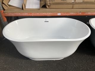 1500 X 780MM MODERN TWIN SKINNED DOUBLE ENDED FREESTANDING BATH WITH INTEGRAL CHROME SPRUNG WASTE & OVERFLOW - RRP £1099: LOCATION - B4