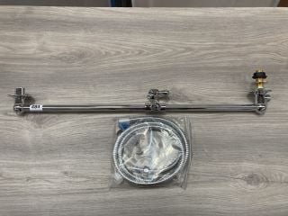 TRADITIONAL SHOWER SLIDE RAIL IN CHROME WITH HOSE RRP £110: LOCATION - R2