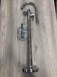 FREE STANDING BSM IN CHROME WITH SWIVEL SPOUT, PENCIL STYLE SHOWER HANDSET AND HOSE RRP £748: LOCATION - R2