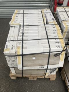 (COLLECTION ONLY) PALLET OF RAK INTERNAL/EXTERNAL GRADE (FREEZE THAW FROST RESISTANT PORCELAIN TILES) 600 X 300MM IN WOODGRAIN APPROX 43M SQ IN TOTAL APPROX 1000KG IN WEIGHT RRP £3542 HEAVY ITEM ADEQ