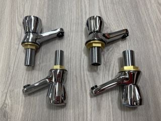 SET OF ALL CHROME BATH AND BASIN PILLAR TAPS RRP £230: LOCATION - R3