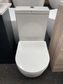 (COLLECTION ONLY) D SHAPED BTW CLOSED COUPLED TOILET COMPLETE WITH ALL CISTERN FITTINGS, DUAL FLUSH TOP BUTTON AND SEAT RRP £345: LOCATION - A2