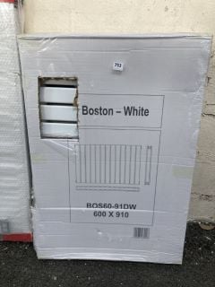 WHITE HORIZONTAL DOUBLE SLIM PANEL RADIATOR 910 X 600MM RRP £390: LOCATION - B1