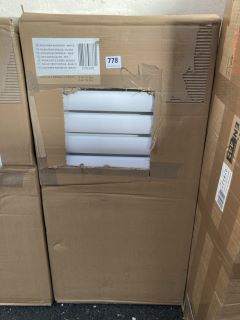 WHITE HORIZONTAL DOUBLE OVAL TUBED RADIATOR 826 X 400MM - RRP £340: LOCATION - B4