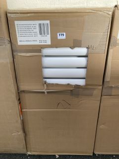 WHITE HORIZONTAL DOUBLE OVAL TUBED RADIATOR 826 X 400MM - RRP £340: LOCATION - B4