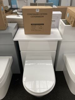 (COLLECTION ONLY) 500 X 330MM TOILET UNIT IN WHITE WITH BTW PAN, SEAT AND CONCEALED CISTERN FITTING KIT RRP £780: LOCATION - A7