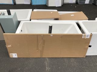 1500 X 750MM NTH SINGLE ENDED BATH WITH REPAIRABLE CHIP TO WASTE END OF BATH WITH A LEIGH CONCRETE MDF BATH SIDE PANEL RRP £429: LOCATION - A7