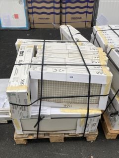 (COLLECTION ONLY) PALLET OF RAK INTERNAL/EXTERNAL GRADE (FREEZE FLOOR RESISTANT PORCELAIN TILES) 600 X 300MM IN WHITE EGG SHELL SURFACE APPROX 35M SQ IN TOTAL APPROX 800KG IN WEIGHT RRP £2834 HEAVY I