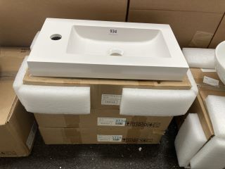 3X 440 X 240MM SIDE TH POLY MARBLE BASINS RRP £270: LOCATION - A5