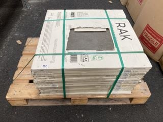 (COLLECTION ONLY) PALLET OF RAK INTERNAL/EXTERNAL GRADE (FREEZE THAW RESISTANT PORCELAIN TILES) 750MM SQ IN MARRONE STONE SURFACE APPROX 18M SQ IN TOTAL APPROX 480KG IN WEIGHT RRP £1469 HEAVY ITEM AD