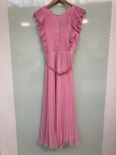 SELF PORTRAIT WOMENS CHIFFON TUNIC MIDI DRESS IN PINK - SIZE UK 8 - RRP £340: LOCATION - A1