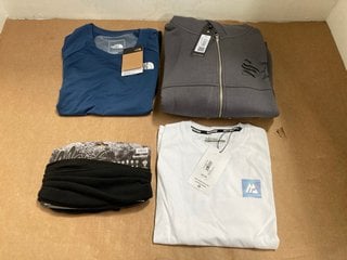 4 X ASSORTED MENS CLOTHING IN VARIOUS SIZES TO INCLUDE THE NORTH FACE BOLT TECH T-SHIRT IN BLUE UK SIZE S: LOCATION - WA8