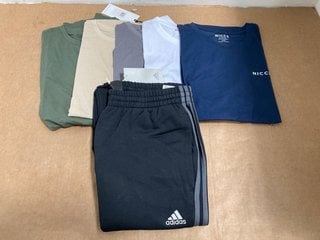 6 X ASSORTED CLOTHING ITEMS IN VARIOUS SIZES TO INCLUDE ADIDAS ENERGIZE JOGGERS IN BLACK UK SIZE L: LOCATION - WA9