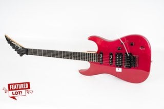 JACKSON PROFESSIONAL PLUS SOLOIST SLA3 EBONY FINGERBOARD GUITAR IN STREAKED CRYSTAL RED - MODEL 914111 - RRP £1,389: LOCATION - BOOTH