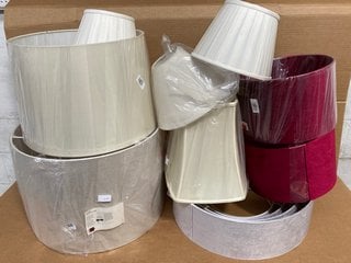 QTY OF ASSORTED JOHN LEWIS & PARTNERS LAMP SHADES TO INCLUDE JOHN LEWIS & PARTNERS VELVET 30CM LAMP SHADE: LOCATION - WA11