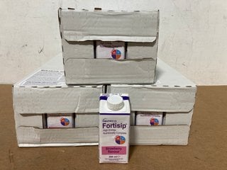 3 X BOXES OF 24 200ML NUTRICIA FORTISIP HIGH ENERGY NUTRITIONAL DRINKS IN STRAWBERRY FLAVOUR - BBE: 11/05/2025: LOCATION - A9