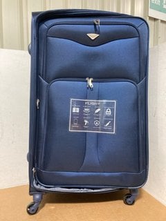 FLIGHT 800D POLYESTER 4 WHEELED LARGE SUITCASE IN BLUE: LOCATION - A9