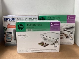 3 X ASSORTED HOME PRINTERS TO INCLUDE EPSON WORKFORCE WF-293ODWF HOME PRINTER IN BLACK: LOCATION - A6